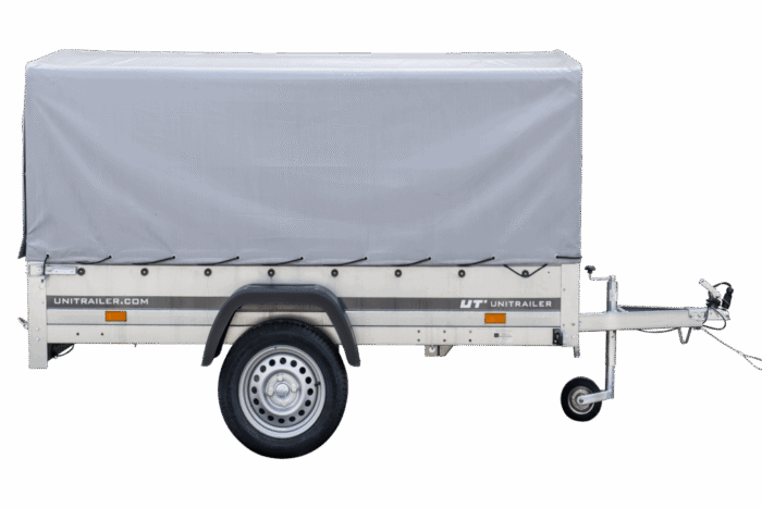Anhänger Pkw 230×125 Garden Trailer 230 KIPP Unitrailer 750 kg mit Stützrad, Hochplane und Hochspriegel – Bild 1