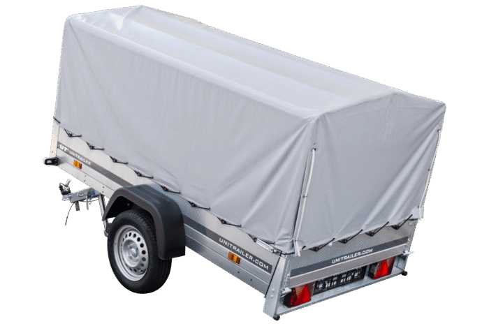 Anhänger Pkw 230×125 Garden Trailer 230 KIPP Unitrailer 750 kg mit Stützrad, Hochplane und Hochspriegel – Bild 2