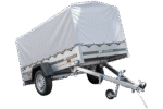 Anhänger Pkw 230×125 Garden Trailer 230 KIPP Unitrailer 750 kg mit Stützrad, Hochplane und Hochspriegel – Bild 5