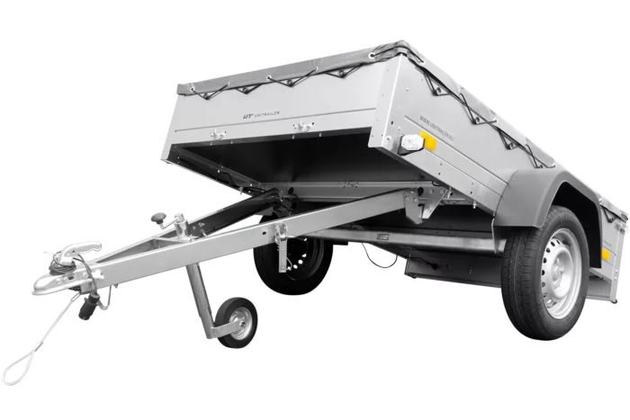 Anhänger für Pkws Garden Trailer 201 KIPP 200×125 cm 750 kg [mit Flachplane, Stützrad und Flachplaneträger] – Bild 3