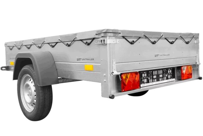 Anhänger für Pkws Garden Trailer 201 KIPP 200×125 cm 750 kg [mit Flachplane, Stützrad und Flachplaneträger] – Bild 5