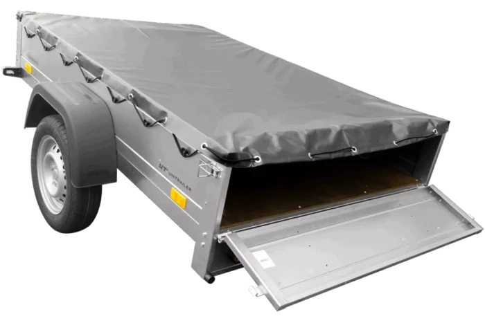Anhänger für Pkws Garden Trailer 201 KIPP 200×125 cm 750 kg [mit Flachplane, Stützrad und Flachplaneträger] – Bild 1
