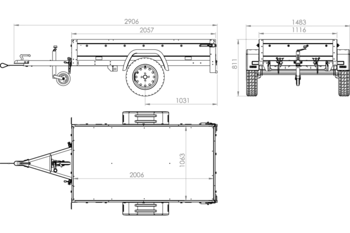 Anhänger mit Deckel Garden Trailer 200 KIPP 200×106 cm 750 kg – Bild 7